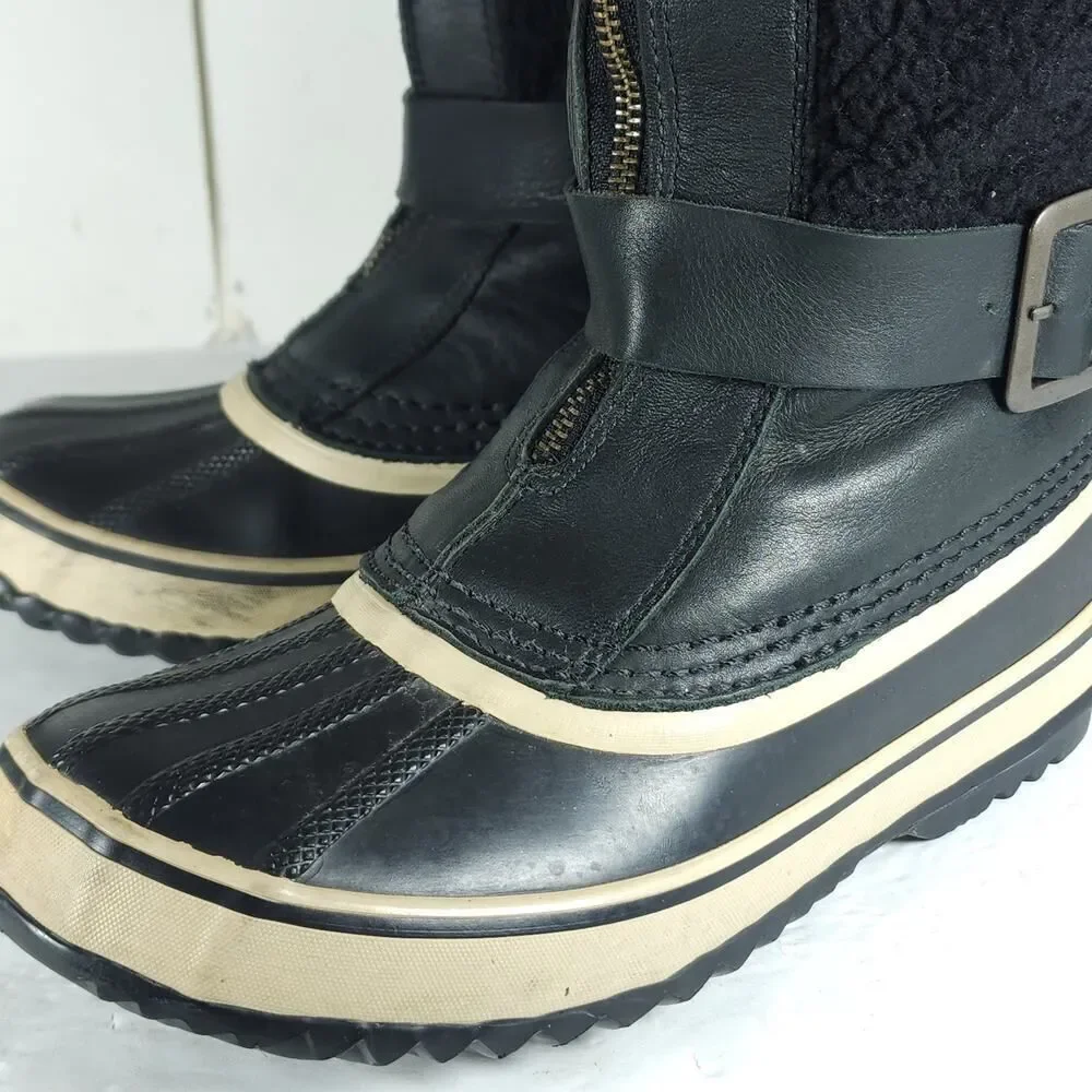 Sorel Women's Helen Of Tundra II US7 Black Leather Waterproof Winter Boots